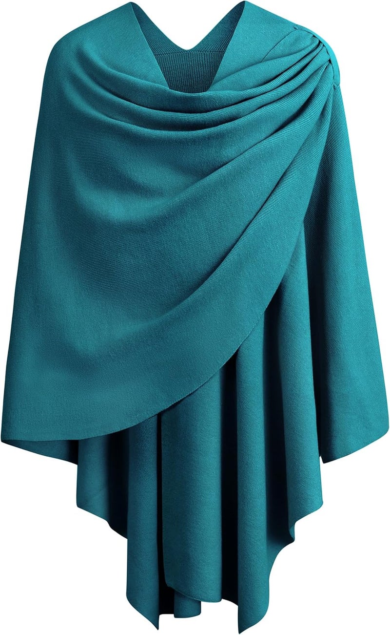 Puli Womens Large Cross Front Poncho Sweater Wrap Topper Knitted Elegant Shawls Cape for Fall Winter - Image 1